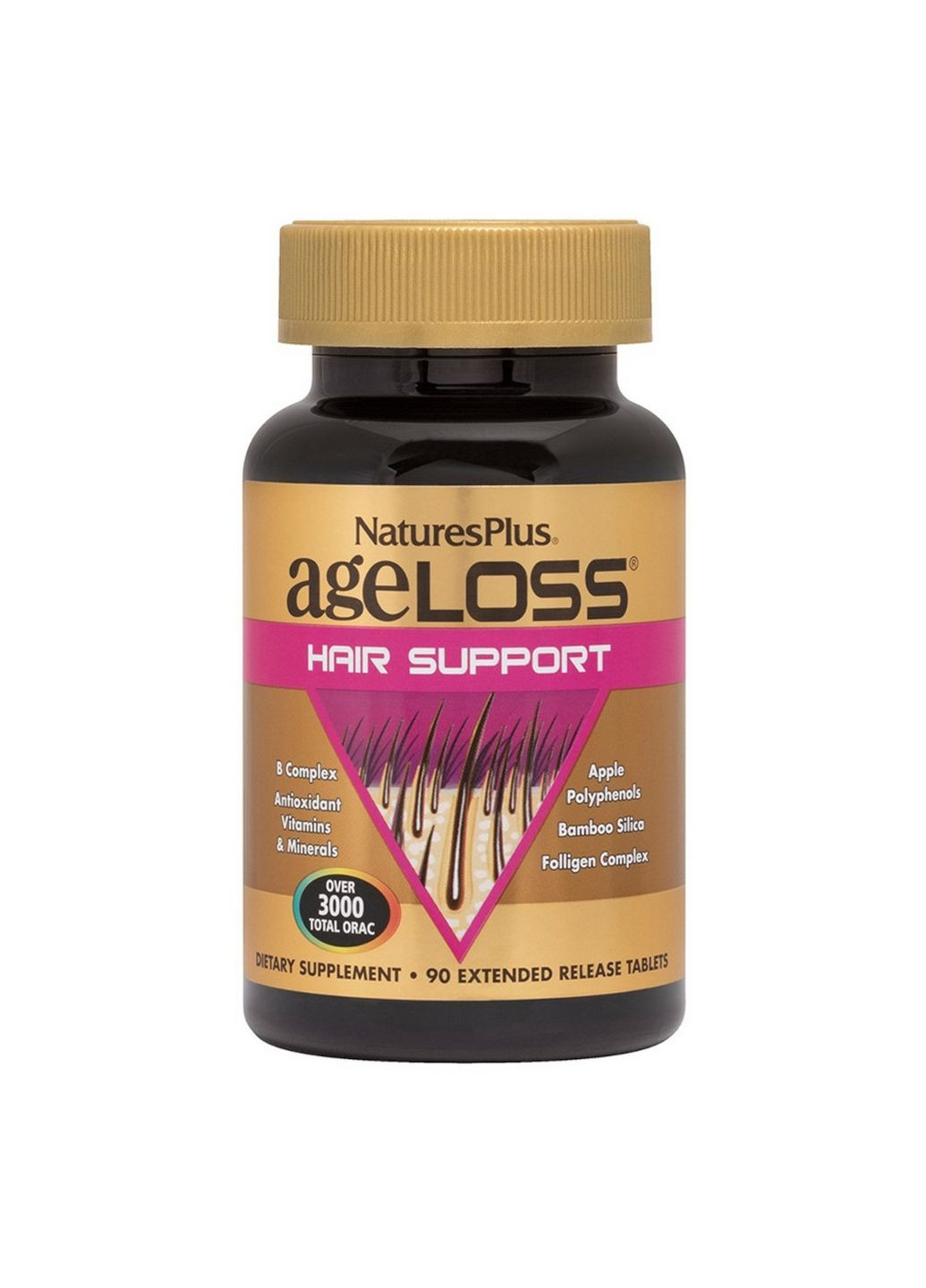 Натуральна добавка AgeLoss Hair Support, 90 таблеток Natures Plus (293482292)