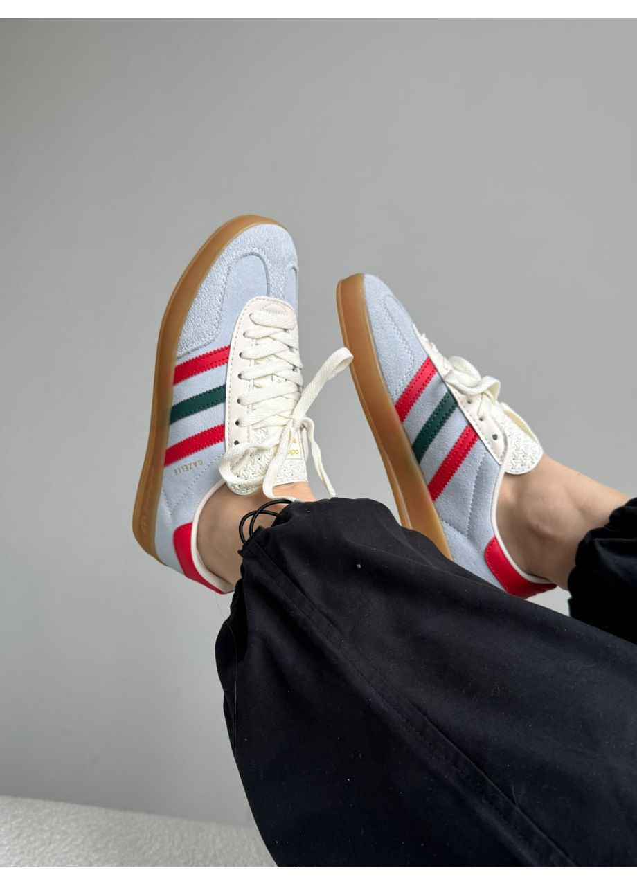КРОСІВКИ ЖІНОЧІ ADIDAS GAZELLE BLUE / RED / GREEN АДІДАС ГАЗЕЛЬ No Brand сірі демісезони (369389358)