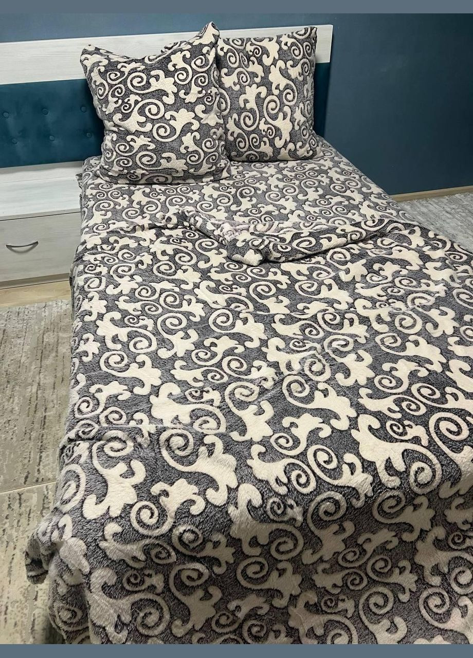 Нова постільна білизна Двоспальний 165х200 см наволочки 2х 70х70 Коричневий (П4К-flis-0010-02) No Brand (308754545)