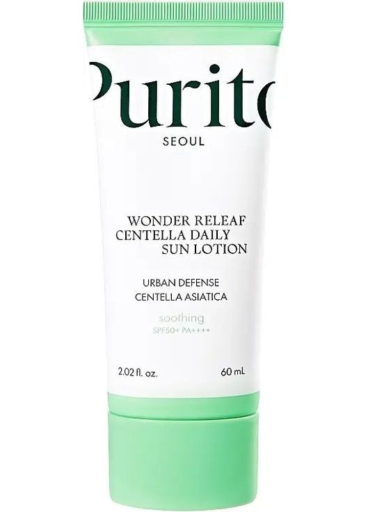 PURITO Лосьон солнцезащитный с центелой на каждый день 60 мл Seoul Wonder Releaf Centella Daily Sun Lotion SPF/СПФ 50+ PA++++ — Крем, Южная Корея (295550605)
