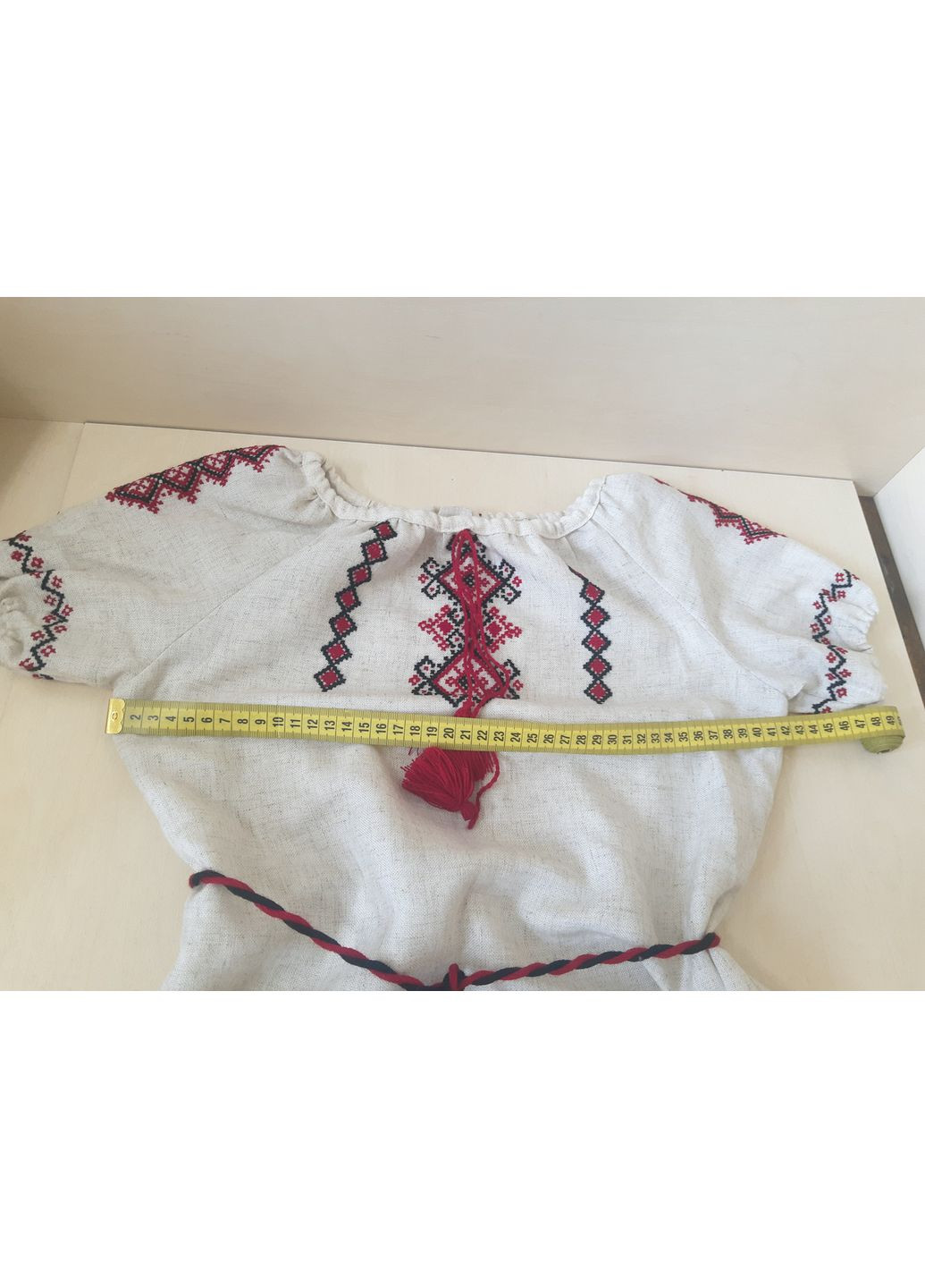 Бежева сукня вишиванка для дівчинки натуральний льон ручна вишивка 92 98 104 110 116 122 128 (366080083)