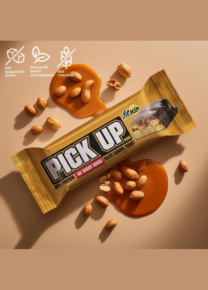 Батончик Pick Up, 45 грамм - соленая карамель и арахис FitWin (322209089)