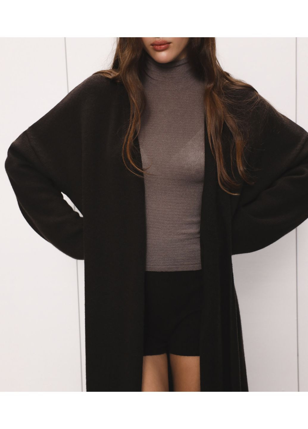 Кардиган максі із додаванням вовни ягняти 2084 Papaya (307499679)