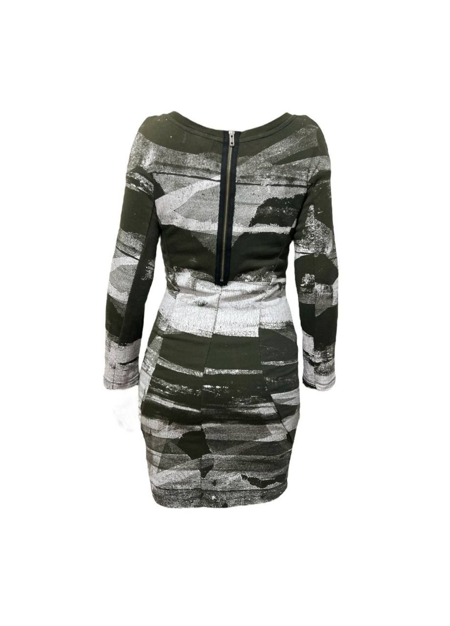 Оливкова (хакі) повсякденний сукня хакі Religion з абстрактним візерунком