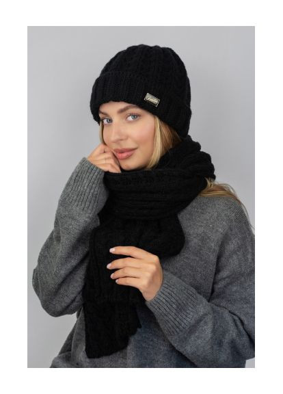 Женский комплект, шапка, шарф "Нордика", объемный узор Braxton (369559039)