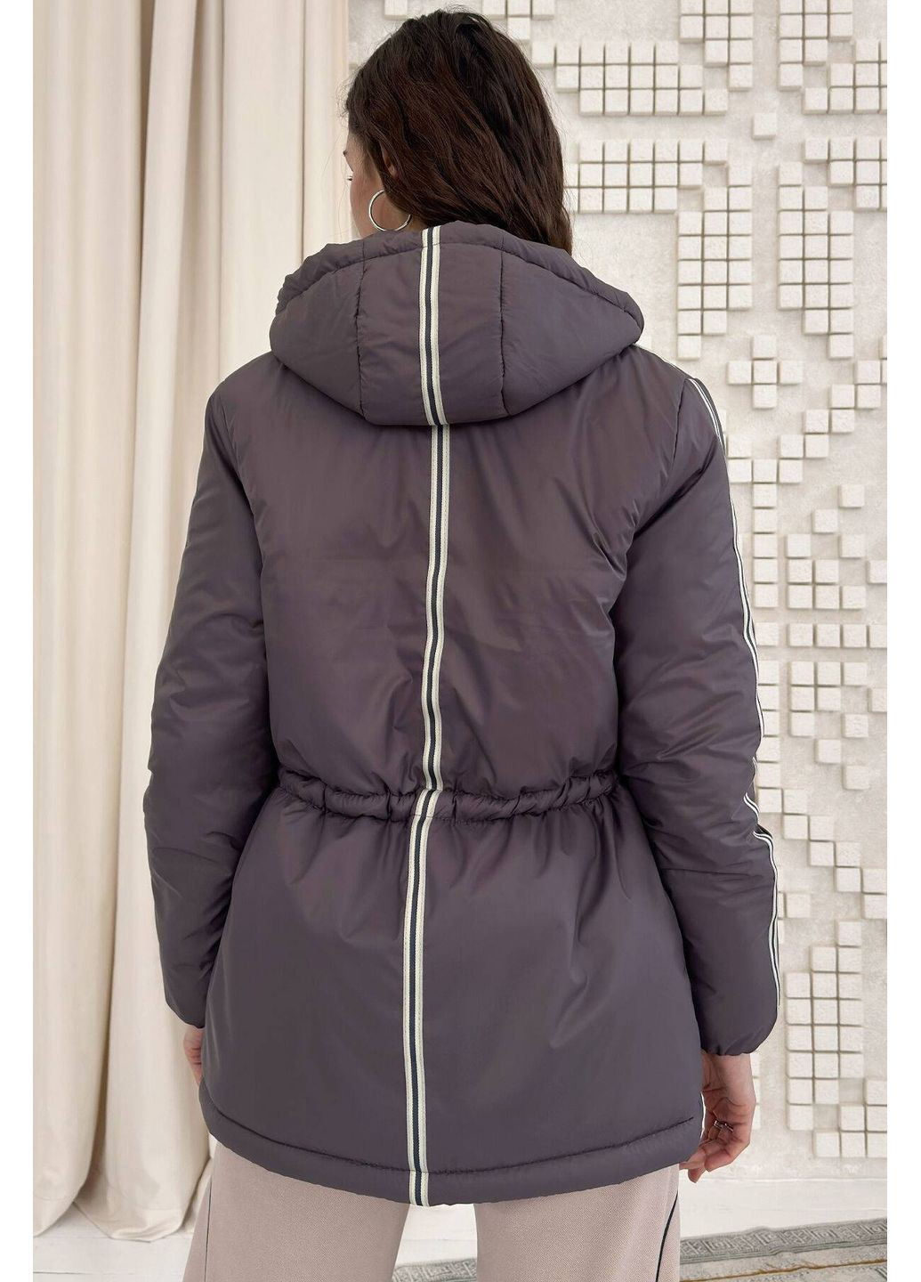 Темно-сіра демісезонна куртка на кулісці, колір темно-сірий Nenka