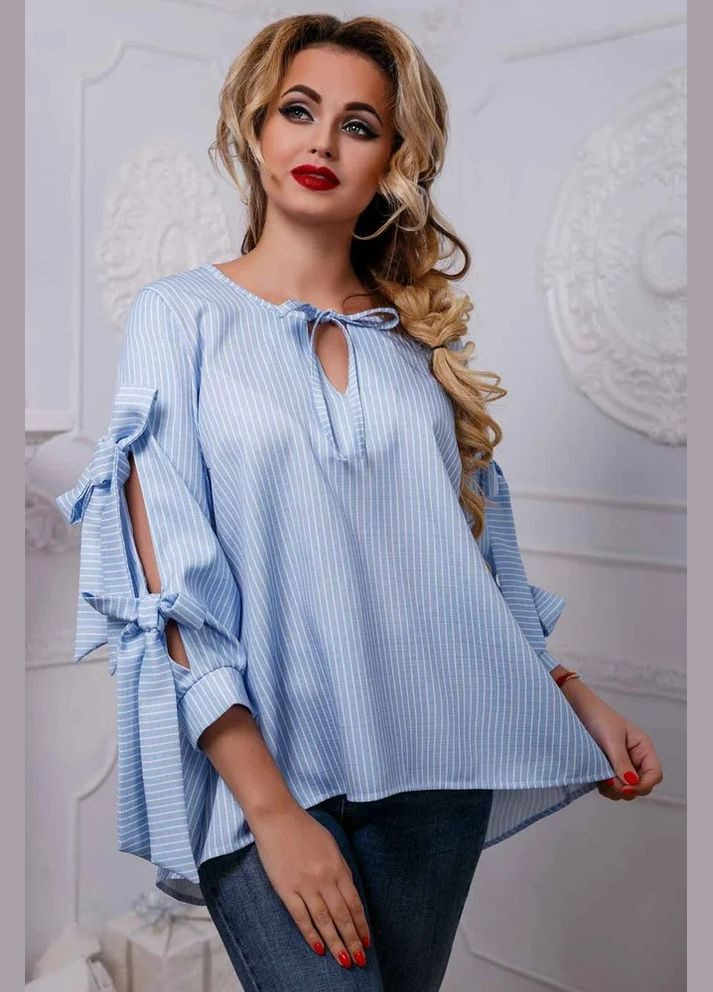 Голубой кэжуал рубашка в полоску Seventeen с длинным рукавом