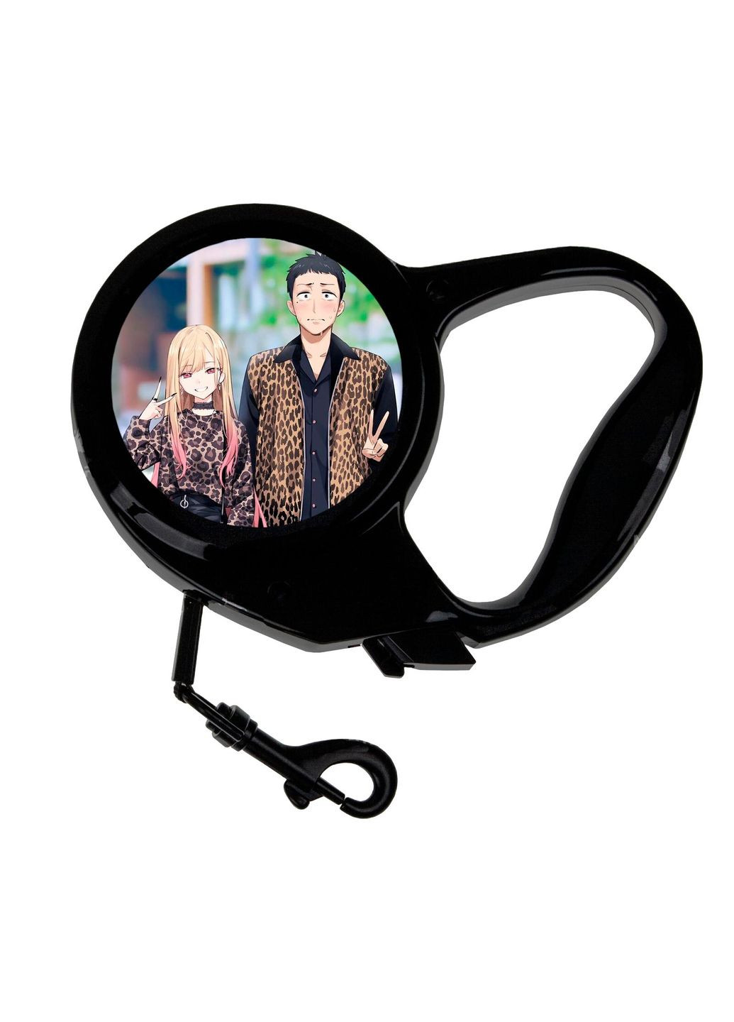 Поводок-рулетка для животных с принтом Аниме Эта фарфоровая кукла влюбилась #0014 3 м черный No Brand (309153496)