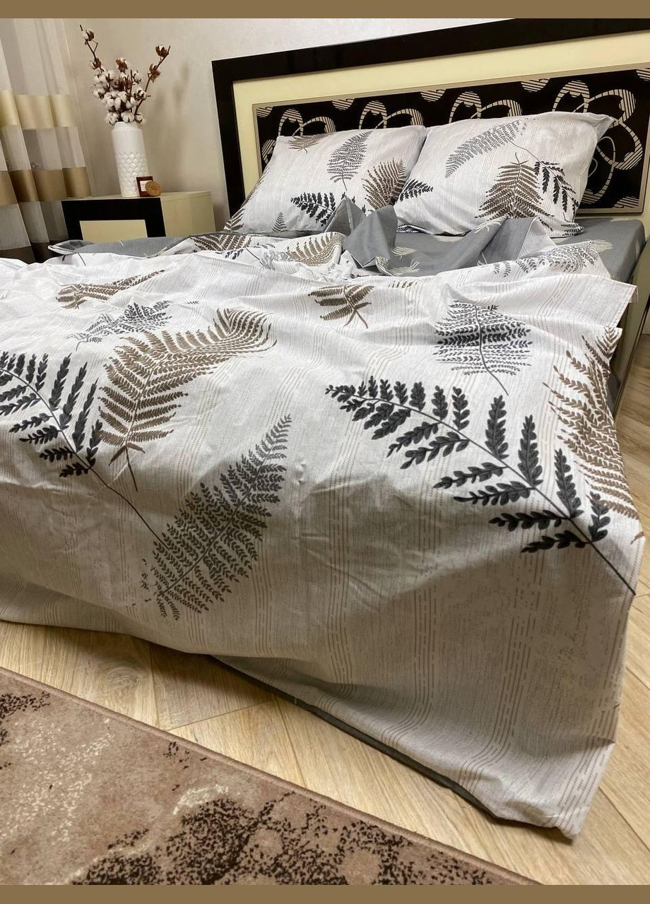 Постільна білизна бавовняна Пелея Євро Простирадло на гумці 180x200х20 Бязь Біла 50 х 70 No Brand (303454928)