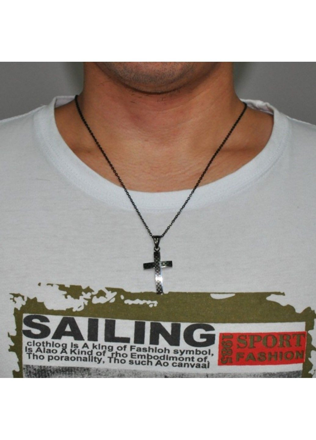 Хрестик з емаллю із нержавіючої медичної сталі PSC-030 No Brand (299340152)