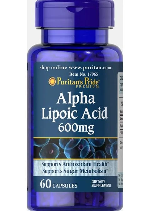 Альфа-ліпоєва кислота Alpha Lipoic Acid 600 мг 60 капс Puritans Pride (359473525)