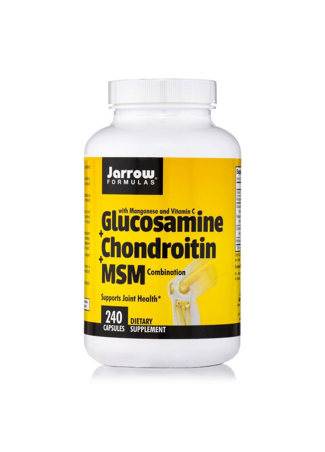 Препарат для суглобів та зв'язок Glucosamine + Chondroitin + MSM, 240 капсул Jarrow Formulas (293416709)