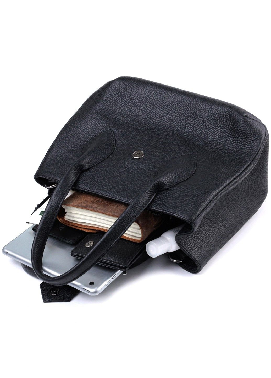 Чудова сумка жіноча з двома ручками з натуральної шкіри 22829 Чорна Shvigel (313102099)