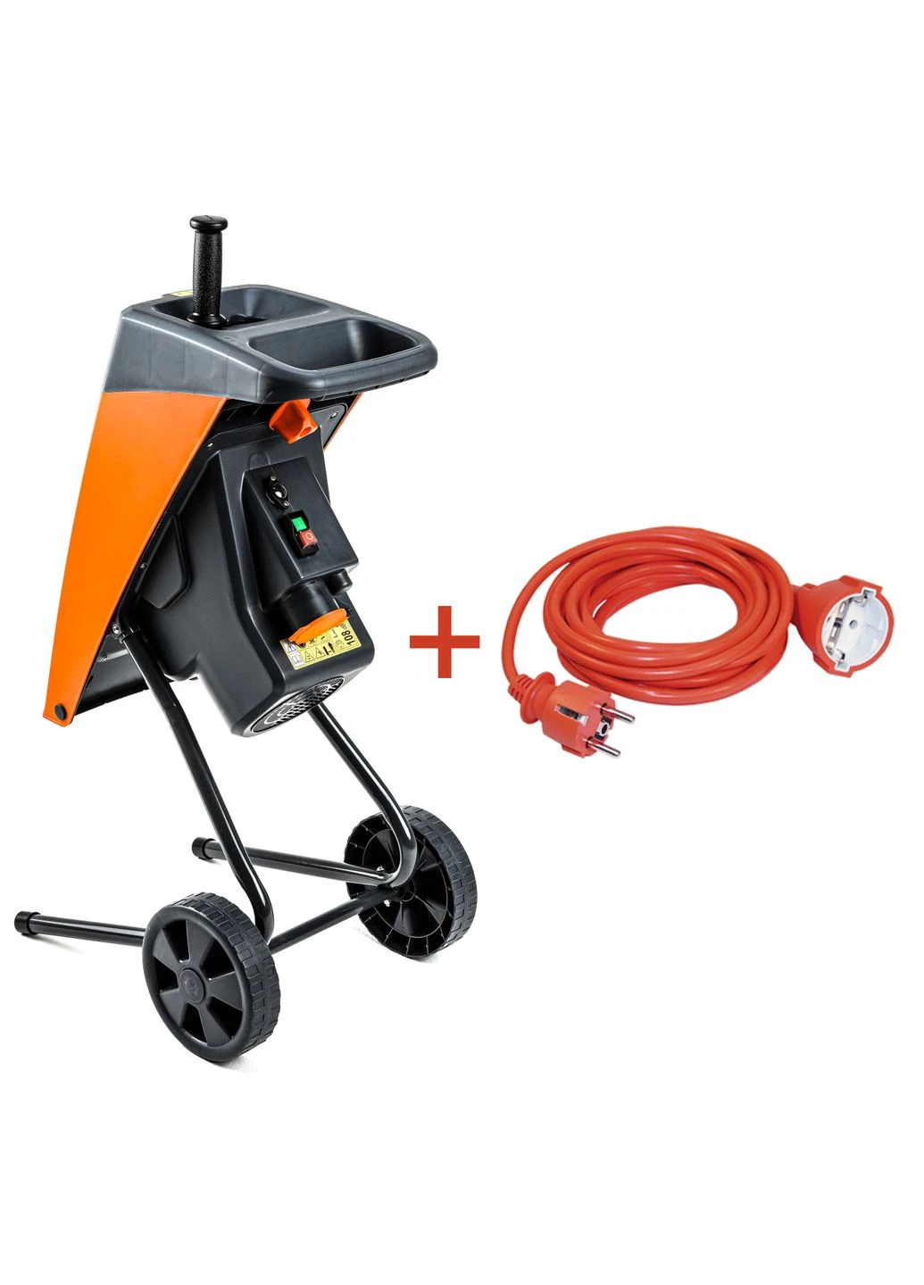 Подрібнювач садовий DS2500/40 KIT, 220В, 2500Вт, гілки до 40мм, ножі + подовжувач 10м помаранч. GTM (386036816)