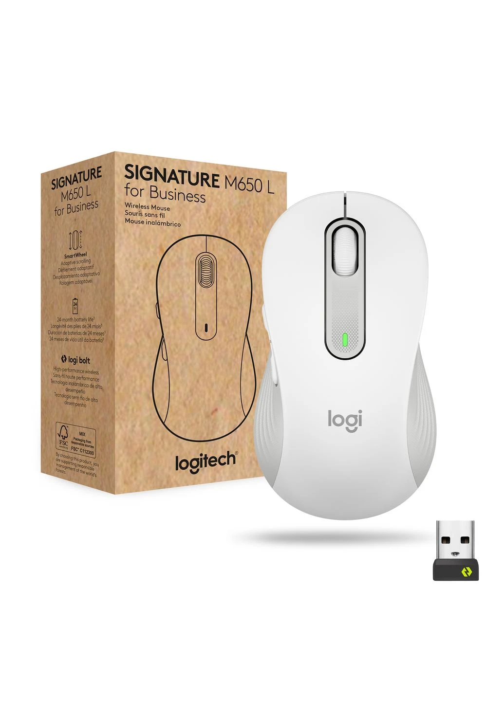 Миша бездротова Signature M650 for Business Large Off-White (910-006349) Logitech (370618918)