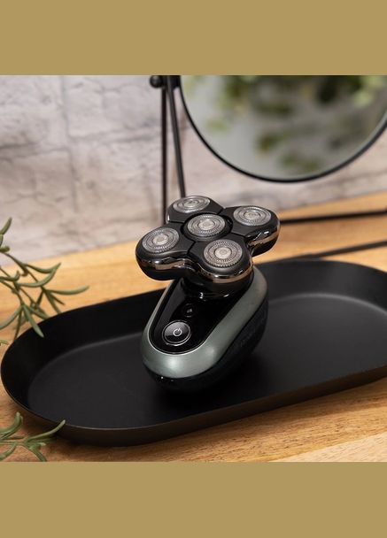 Бритва електр. роторна RX7 ULTIMATE, бритв.головок-5, Li-Ion, сух.+волог., тример, чорно-зелений Remington (320827130)