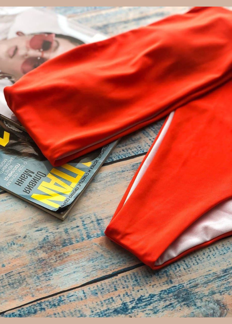 Красный летний купальник женский лиф и трусики топ, раздельный, бикини No Brand