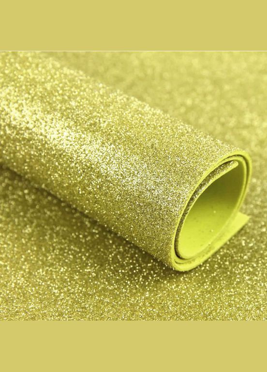 Фоаміран EVA з глітером, 20х30 см, світле золото No Brand (341731480)