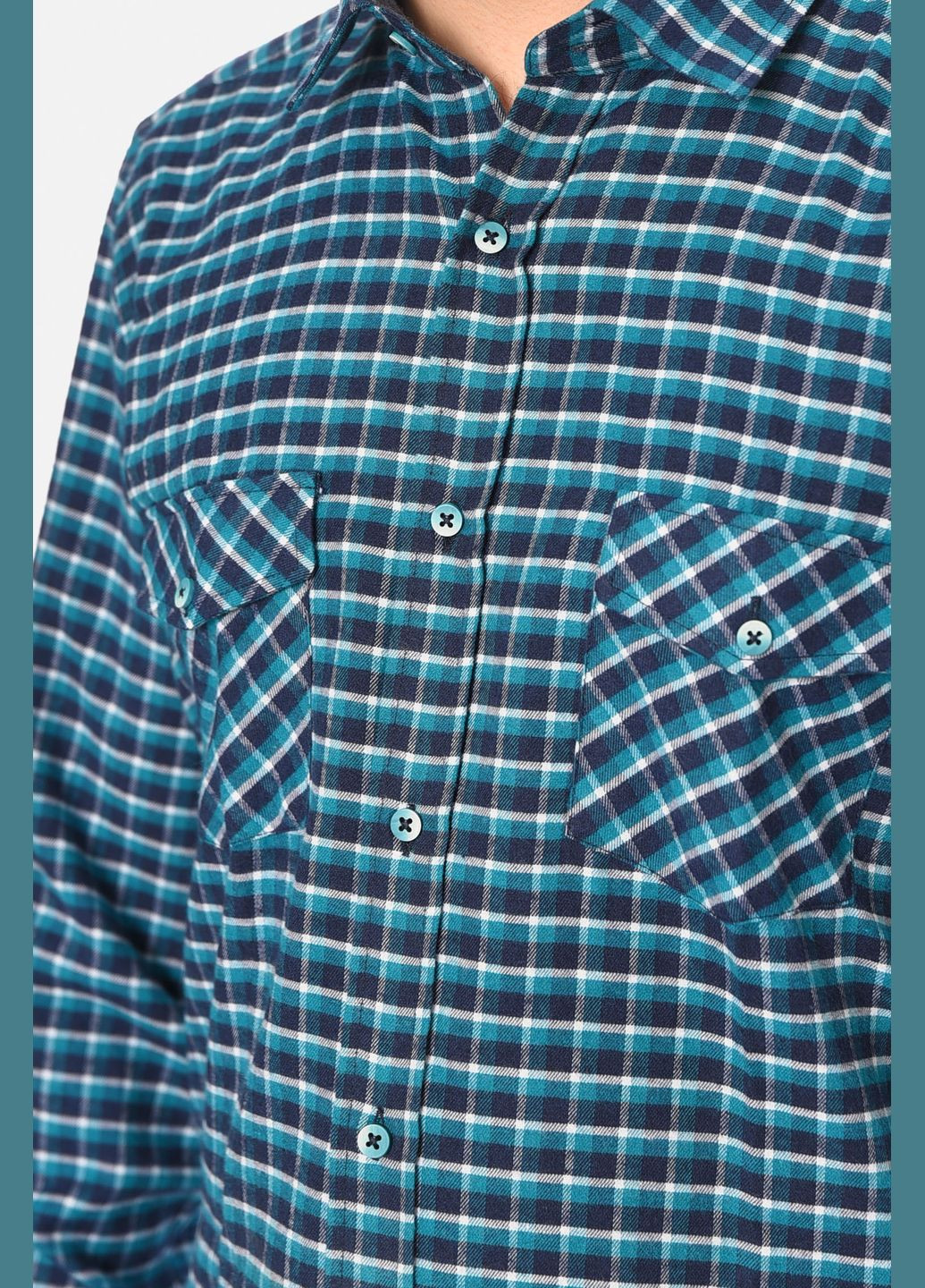 Сорочка чоловіча синього кольору в клітинку Let's Shop (315444032)
