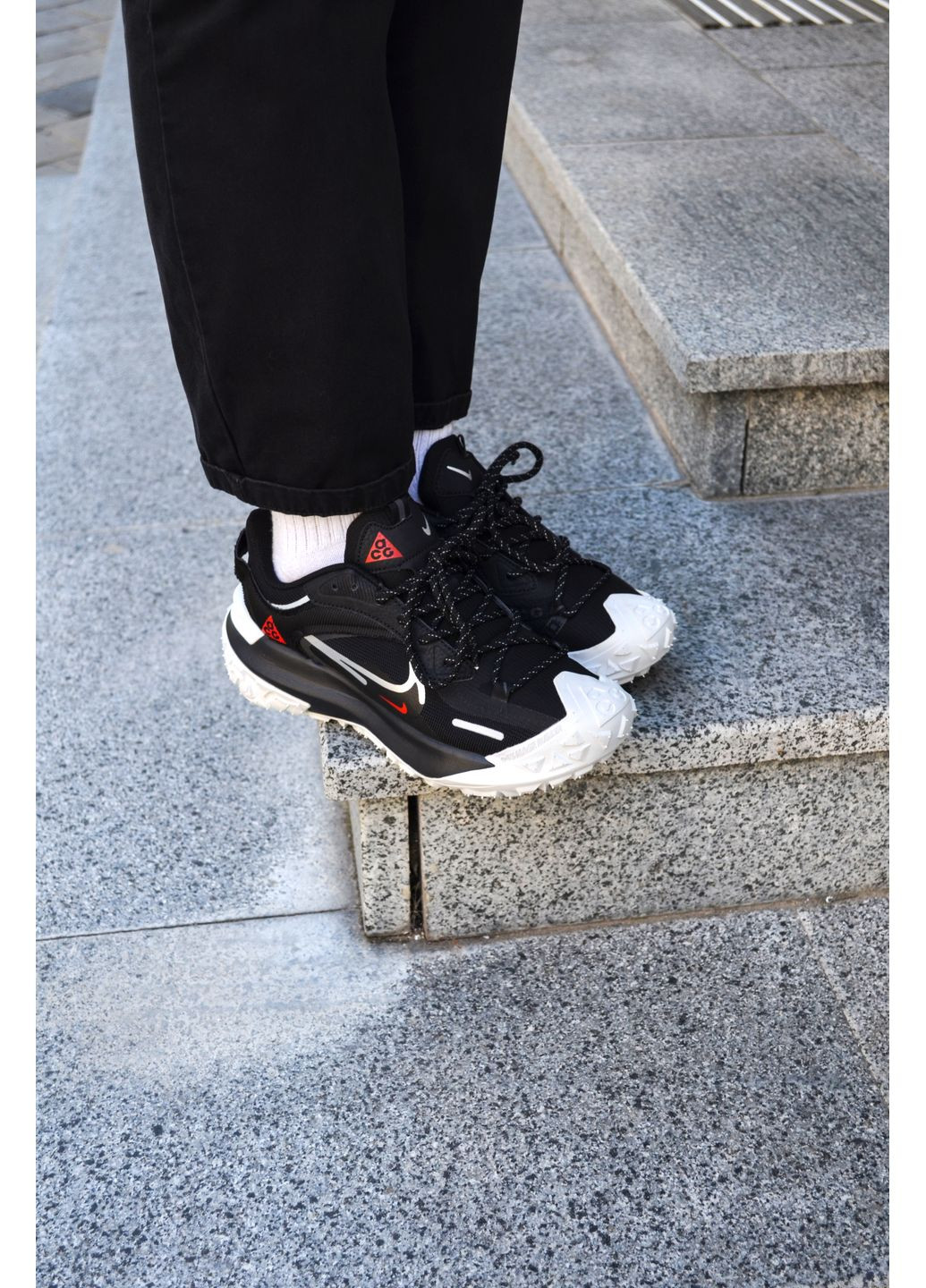 Чорні Осінні кросівки чоловічі nike acg gore tex black white найк асж маунс No Brand