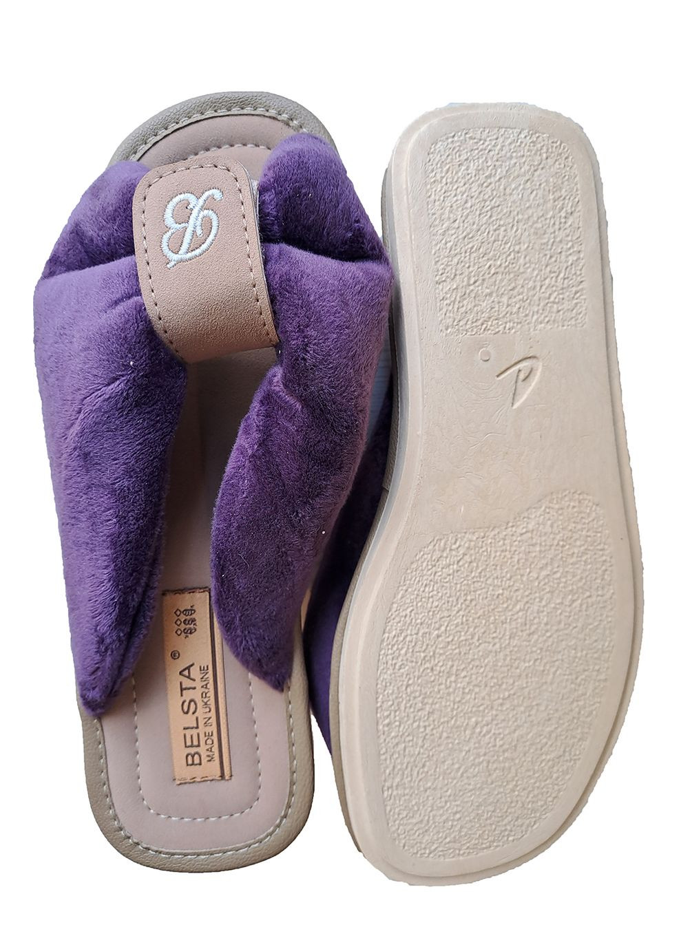 Фиолетовые тапочки женские открытые Белста
