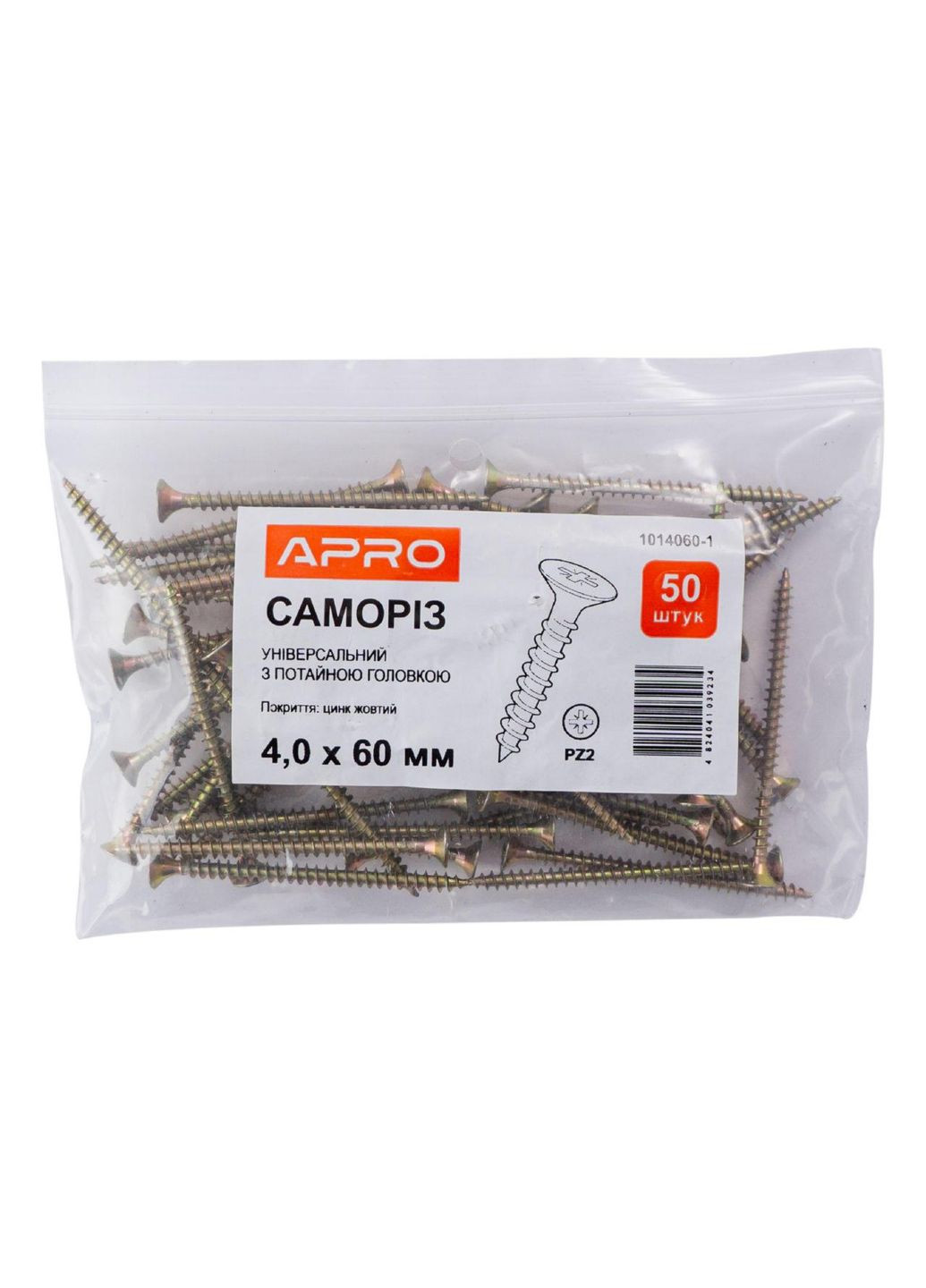 Саморез универсальный 4.0 x 60 мм прочный для дерева (50 шт.) Apro (332632676)