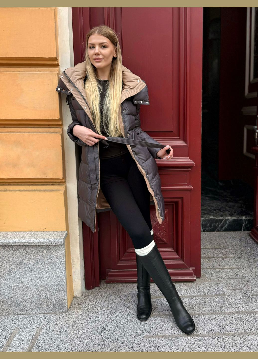 Графітове зимнє Жіноче зимове пальто 70552 Fodarlloy