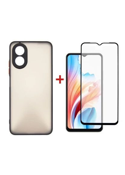 Чохол до мобільного телефона Kit for OPPO A38 case + glass (Black) (DG-KM-05) DENGOS Kit for OPPO A38 case + glass (Black) (364549528)