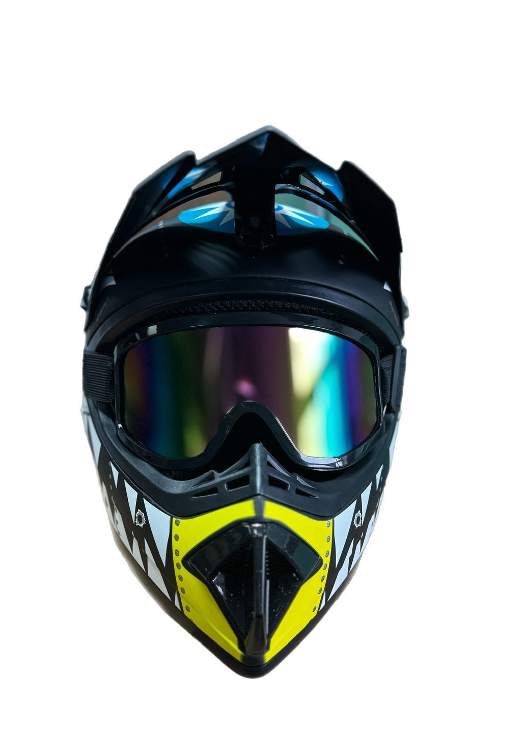 Эндуро кроссовый мотошлем Helmet Shark Black + очки Standard No Brand (370756038)