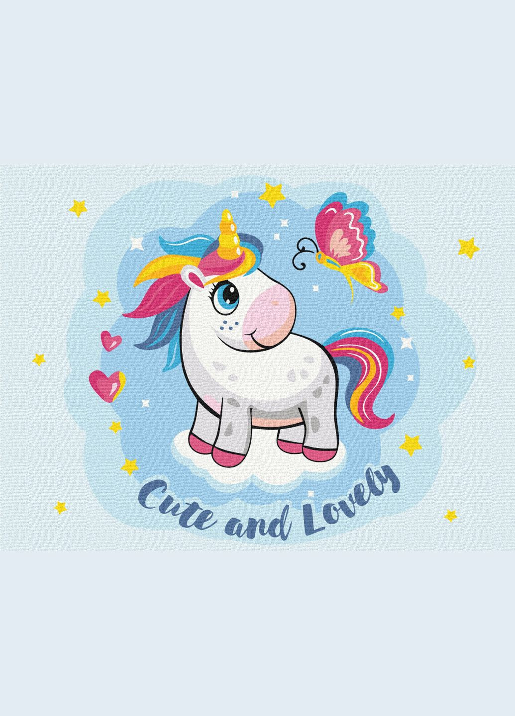 Картина по номерам Набор для росписи Милый единорог Полотно на подрамнике 30x40 KBS0111 Brushme (308988846)