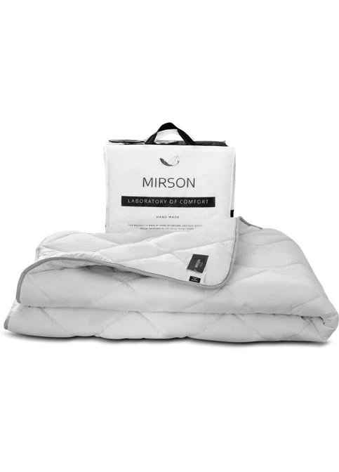 Ковдра см (2200001529694) Mirson антиалергенна EcoSilk №1302 Bianco Зимова 140x205 (379323275)