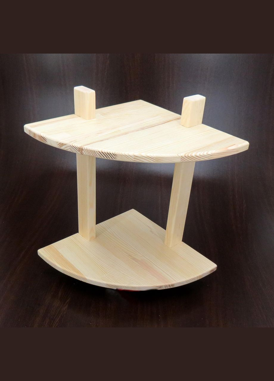 Угловая настенная полка из дерева Макорис 2 бланже (УНП-201301) No Brand (328082340)