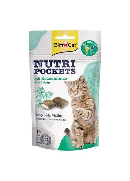Ласощі для котів Nutri Pockets Katzenminze котяча мята, 60 г GimCat (366447552)