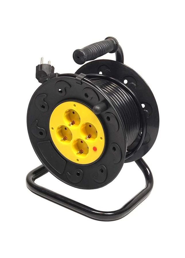 Подовжувач JY-2002/15 4 розетки 15м 10А 3x1.5мм2 Black/Yellow (PPRA10M150S4) PowerPlant (323089961)