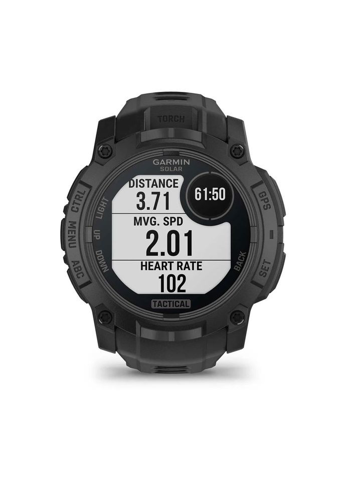 Смарт-годинник Instinct 3 50mm Tactical Solar Black with Charcoal Silicone Band (010-02935-90) Garmin (366831980)