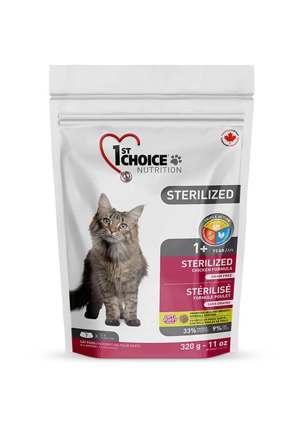 Сухой суперпремиум корм Sterilized Chicken для кастрированных котов и стерилизованных кошек 10 кг 1st Choice (286472794)
