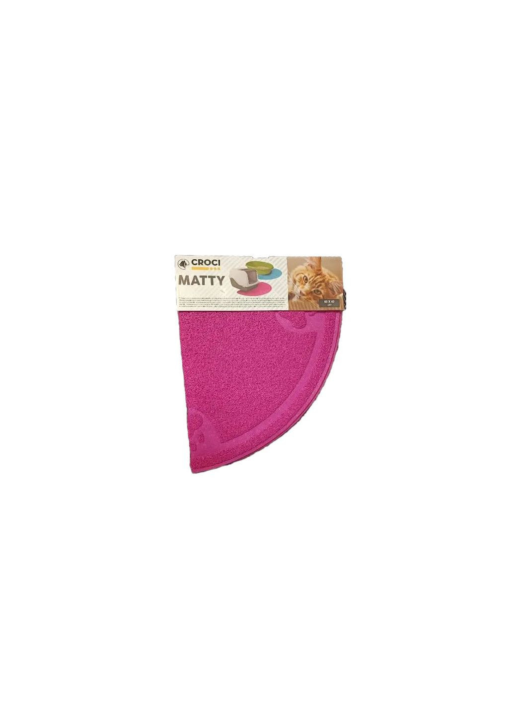 Килимок під туалет для котів Matty 60х40, рожевий півколо 169395 Croci (278308134)