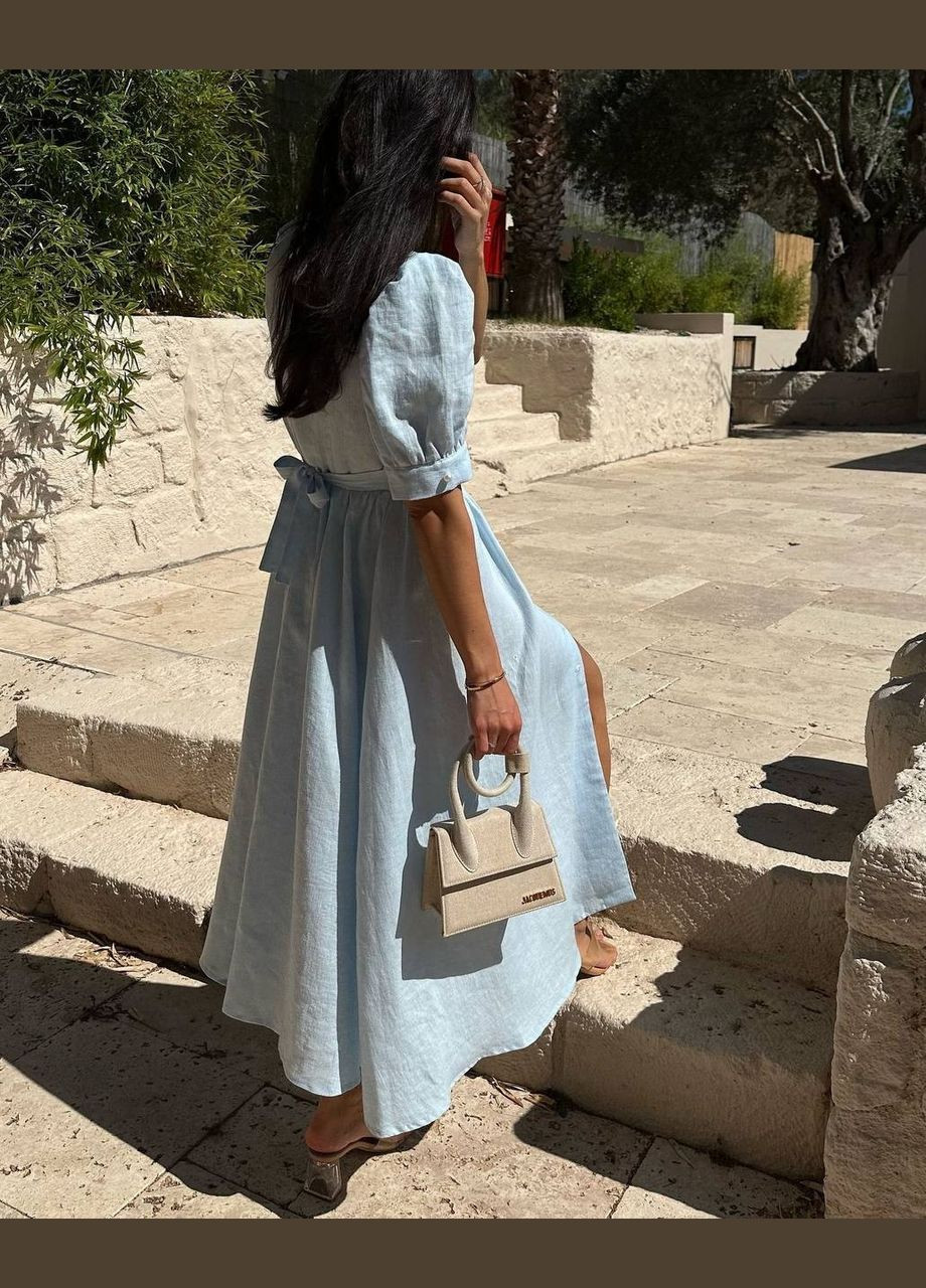 Голубое повседневный платье женское Україна однотонное