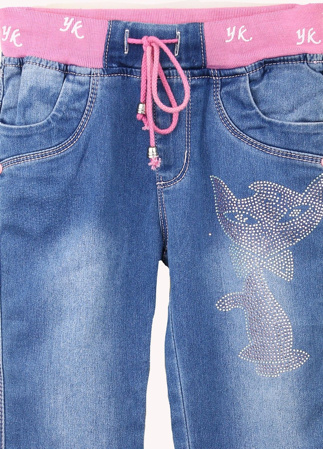 Голубые демисезонные джинсы Puledro