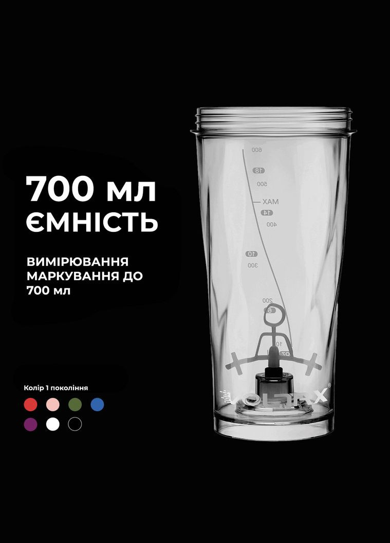 Шейкер спортивний електричний VOLTRX 600 мл. Tritan White SmartShake VortexBoost (329440450)