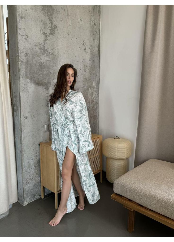 Натуральний халат кімоно, ніжно Oversize Lavender Dreams (366665675)