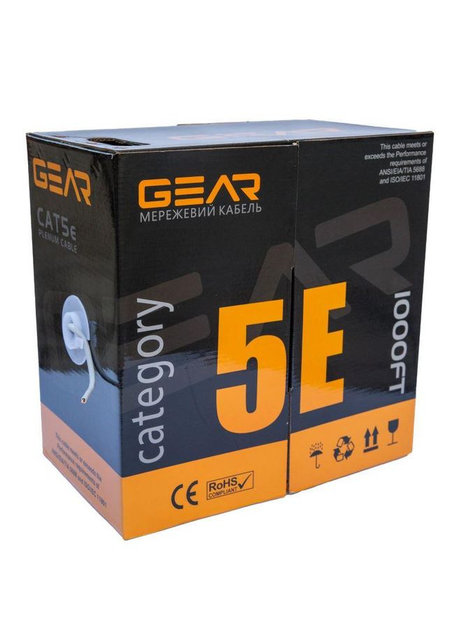 Кабель вітальний пара UTP 4x2x0,51 Cat5E, CU, для внутрішніх робіт, 305м Gear (315142992)