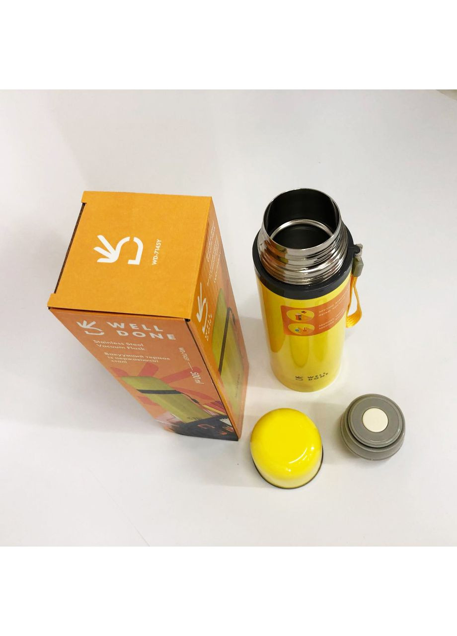 Термокружка маленькая Well Done WD-7145Y 500 мл, Качественный семейный термос, Термос для YL-329 чая топ No Brand (351486108)