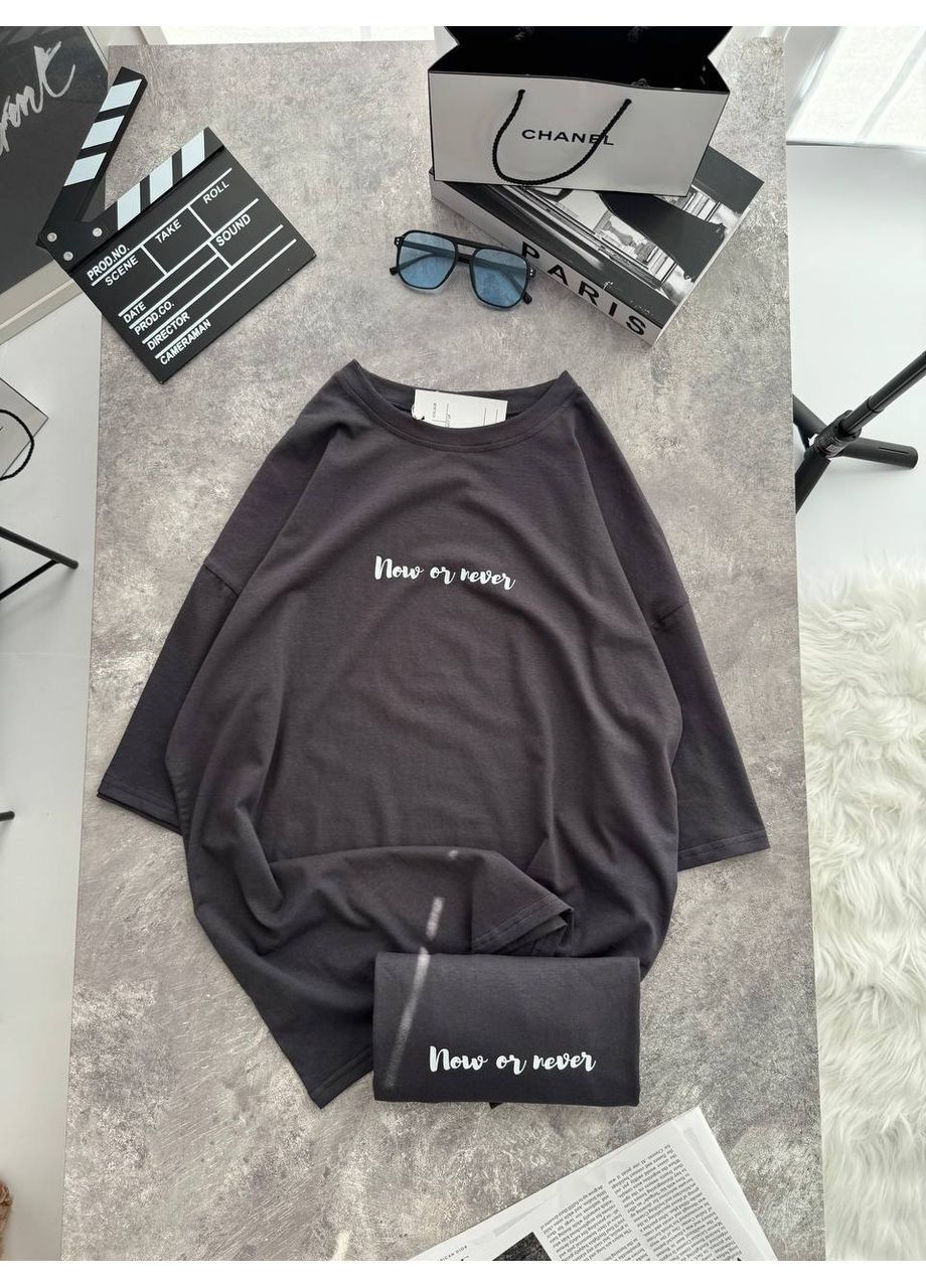 Женская футболка оверсайз с надписью MonCher - (349453448)