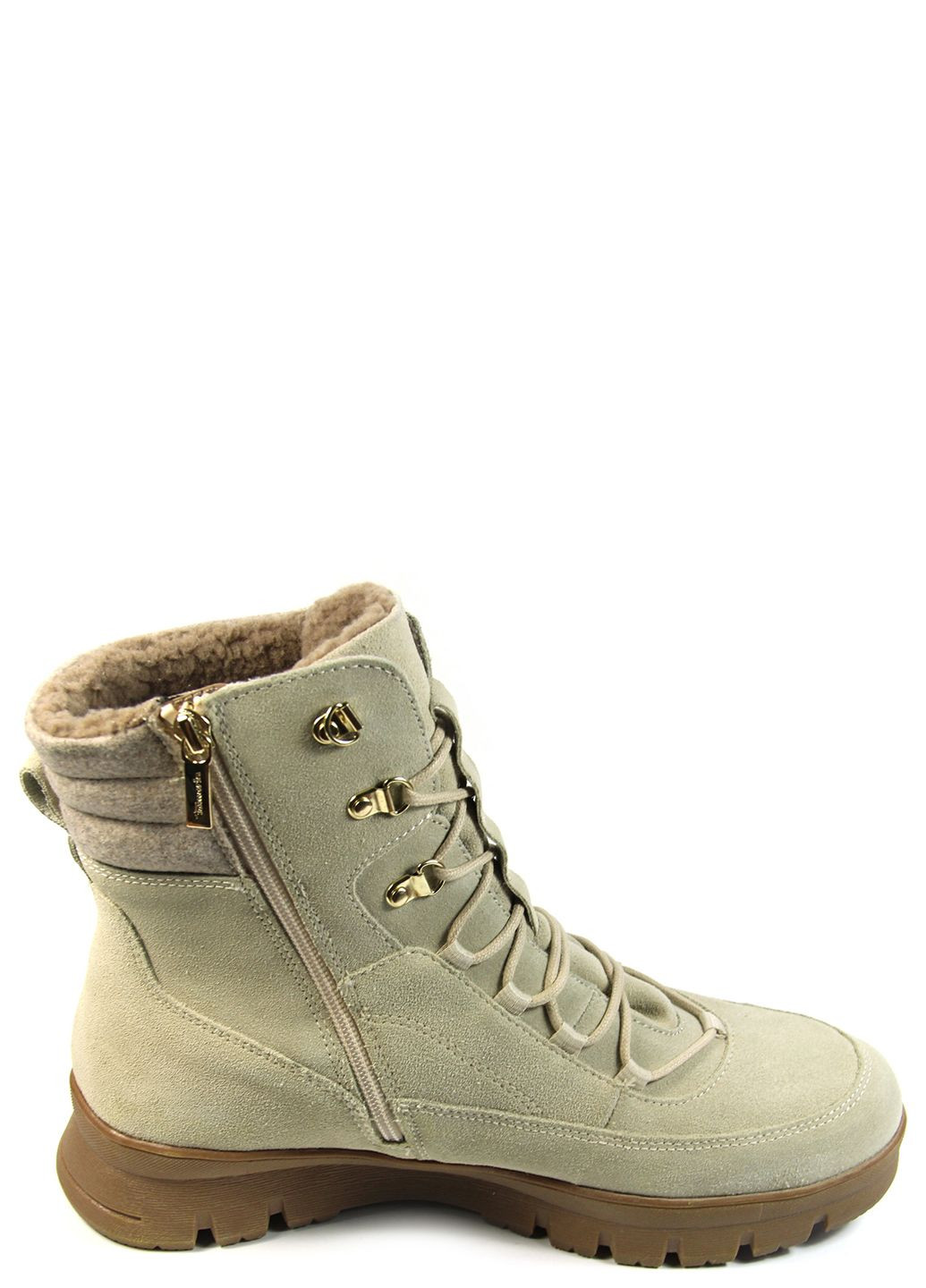 Зимние женские ботинки берцы Tamaris из натуральной замши