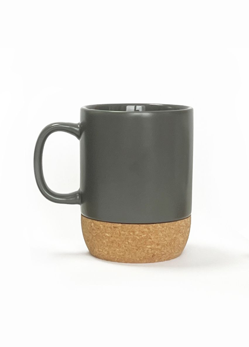 Чашка керамическая MY HOME с подставкой 320 мл Серая (KP-14 GRAY) МВМ (365280879)