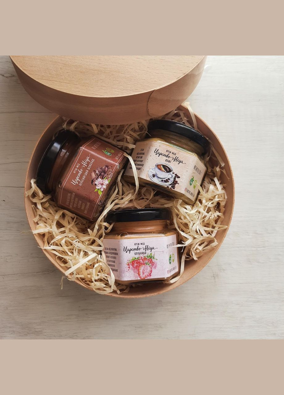 Солодкий подарунковий набір у шпоновій коробочці, дівчині чи подрузі. Царство Меду (330027818)