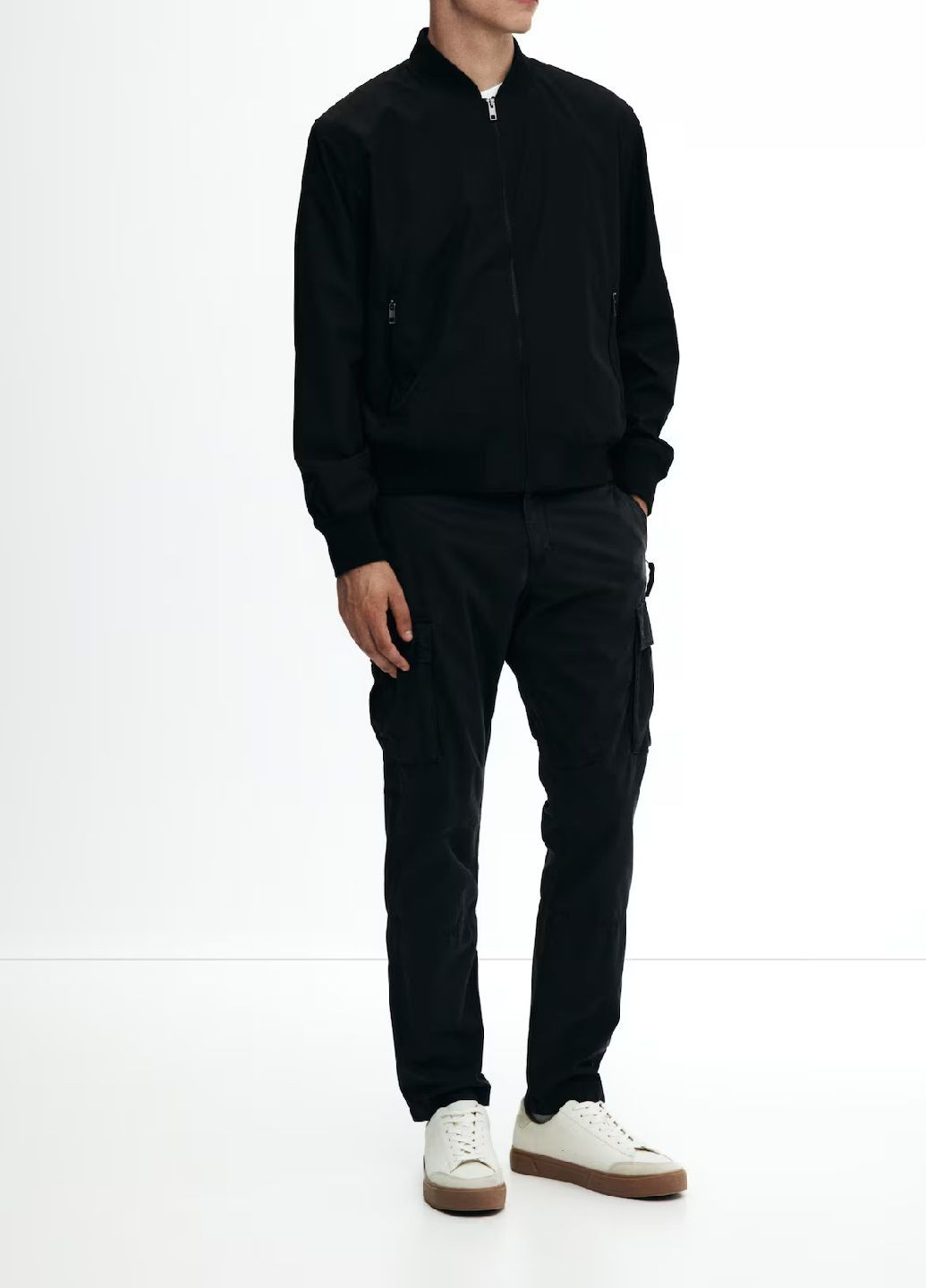 Черные кэжуал демисезонные брюки H&M