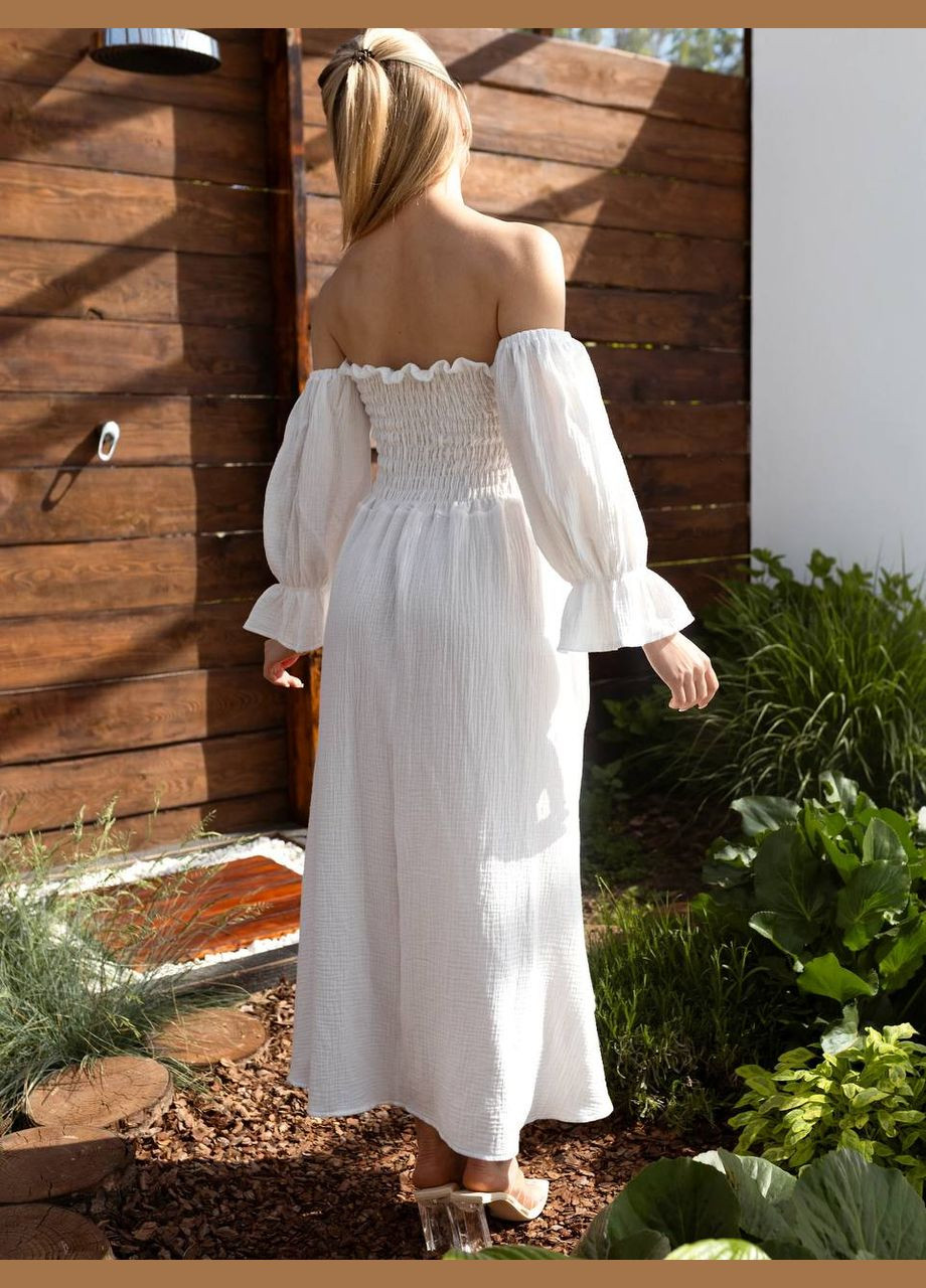 Молочное повседневный, вечернее платье Україна однотонное