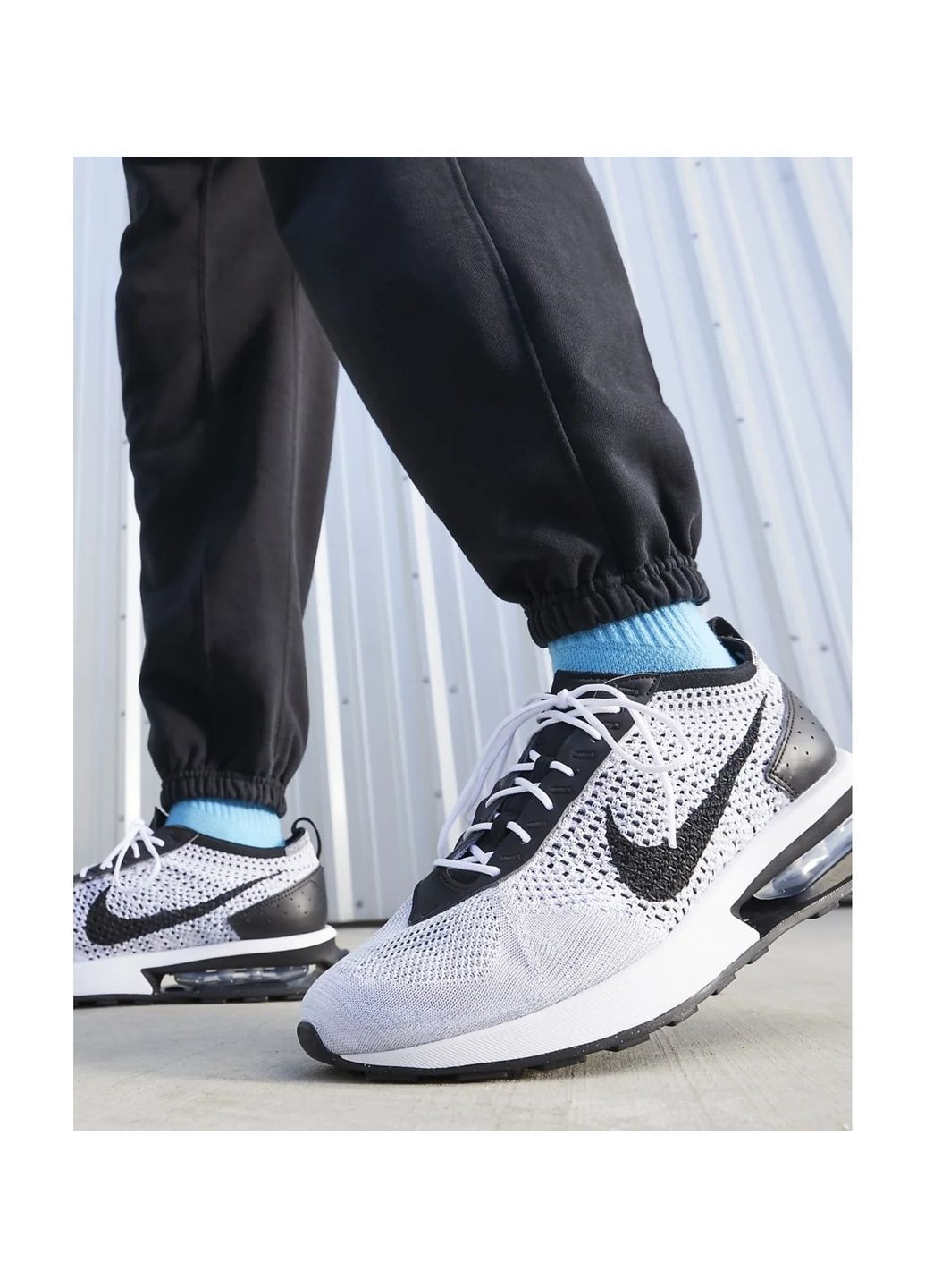 Сірі кросівки чоловічі air max flyknit racer grey dj6106-002 Nike